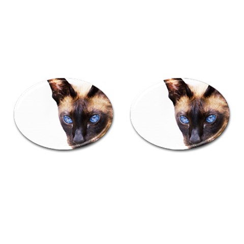 Siamese Cat Cufflinks (Oval) from ArtsNow.com Front(Pair)