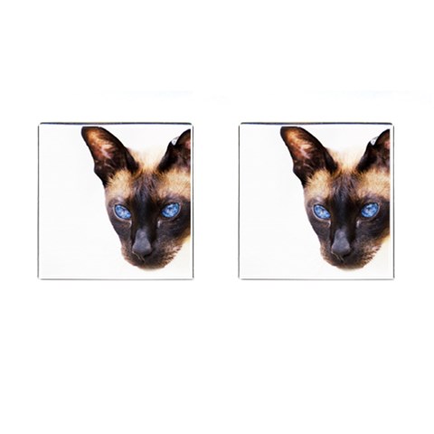 Siamese Cat Cufflinks (Square) from ArtsNow.com Front(Pair)