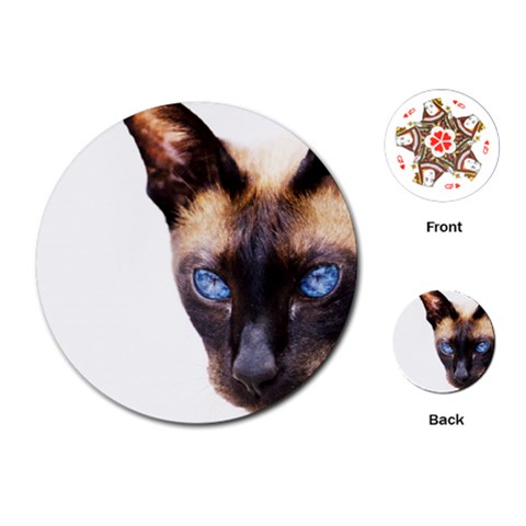 Siamese Cat Playing Cards (Round) from ArtsNow.com Front