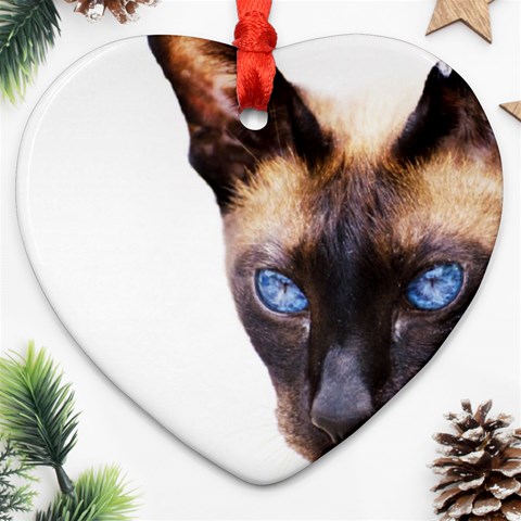 Siamese Cat Heart Ornament (Two Sides) from ArtsNow.com Front