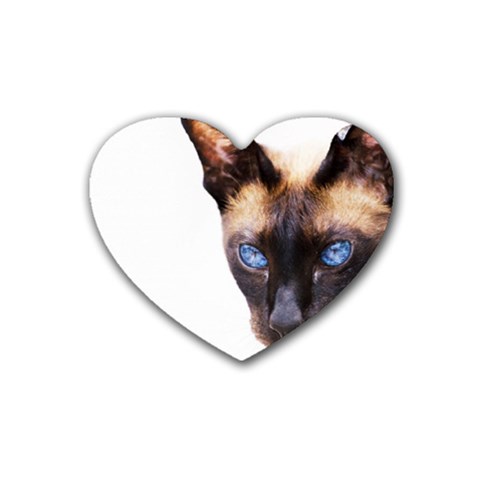 Siamese Cat Rubber Coaster (Heart) from ArtsNow.com Front