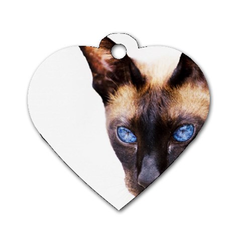 Siamese Cat Dog Tag Heart (One Side) from ArtsNow.com Front