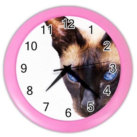 Siamese Cat Color Wall Clock from ArtsNow.com Front