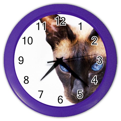 Siamese Cat Color Wall Clock from ArtsNow.com Front