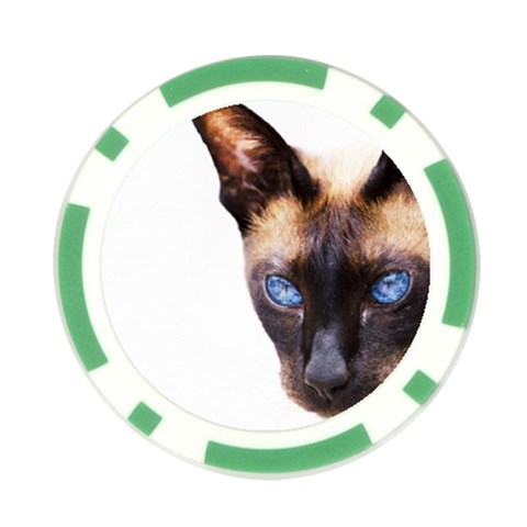 Siamese Cat Poker Chip Card Guard from ArtsNow.com Front