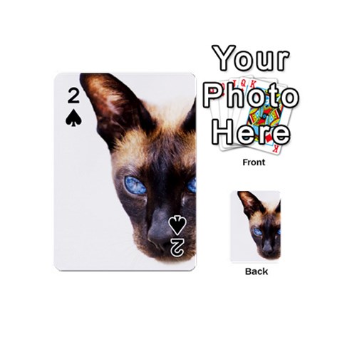 Siamese Cat Playing Cards 54 (Mini) from ArtsNow.com Front - Spade2