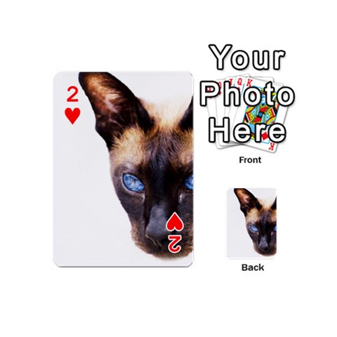 Siamese Cat Playing Cards 54 (Mini) from ArtsNow.com Front - Heart2