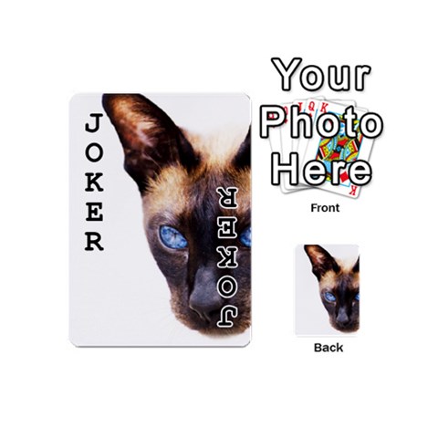 Siamese Cat Playing Cards 54 (Mini) from ArtsNow.com Front - Joker1