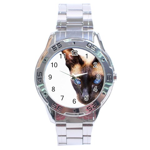 Siamese Cat Stainless Steel Analogue Watch from ArtsNow.com Front