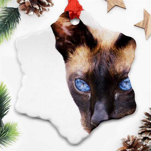 Siamese Cat Ornament (Snowflake) from ArtsNow.com Front