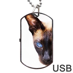 Siamese Cat Dog Tag USB Flash (Two Sides) from ArtsNow.com Front