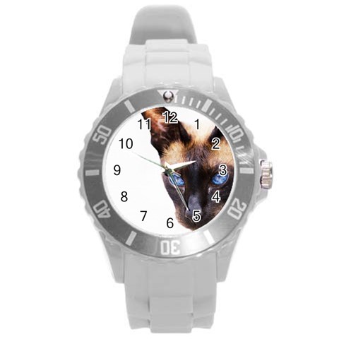 Siamese Cat Round Plastic Sport Watch (L) from ArtsNow.com Front