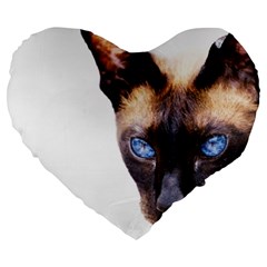 Siamese Cat Large 19  Premium Heart Shape Cushion from ArtsNow.com Front