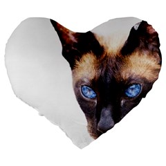 Siamese Cat Large 19  Premium Heart Shape Cushion from ArtsNow.com Back