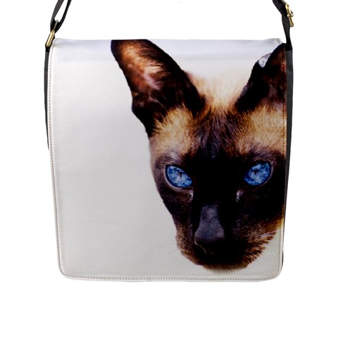 Siamese Cat Flap Closure Messenger Bag (L) from ArtsNow.com Front