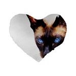 Siamese Cat Standard 16  Premium Flano Heart Shape Cushion 