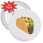 Emoji Taco 3  Button (10 pack)