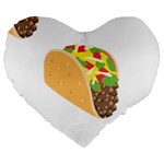 Emoji Taco Large 19  Premium Heart Shape Cushion