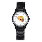 Emoji Taco Stainless Steel Round Watch