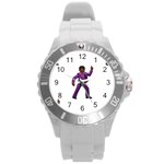 Emoji Dancing Man Round Plastic Sport Watch (L)