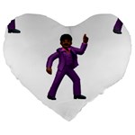 Emoji Dancing Man Large 19  Premium Heart Shape Cushion