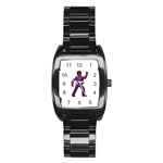 Emoji Dancing Man Stainless Steel Barrel Watch