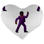 Emoji Dancing Man Large 19  Premium Flano Heart Shape Cushion