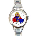 blonde super mom Round Italian Charm Watch