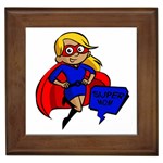 blonde super mom Framed Tile