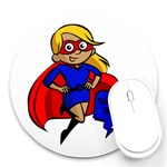 blonde super mom Round Mousepad