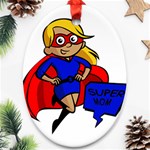 blonde super mom Ornament (Oval)