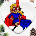 blonde super mom Ornament (Heart)