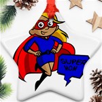 blonde super mom Ornament (Star)