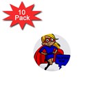 blonde super mom 1  Mini Button (10 pack) 