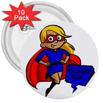 blonde super mom 3  Button (10 pack)