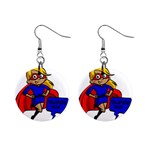 blonde super mom 1  Button Earrings