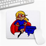 blonde super mom Large Mousepad