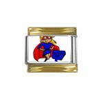 blonde super mom Gold Trim Italian Charm (9mm)