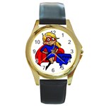 blonde super mom Round Gold Metal Watch