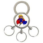 blonde super mom 3-Ring Key Chain