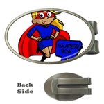 blonde super mom Money Clip (Oval)