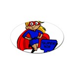 blonde super mom Sticker (Oval)