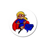 blonde super mom Magnet 3  (Round)