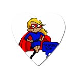 blonde super mom Magnet (Heart)