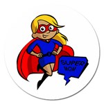 blonde super mom Magnet 5  (Round)