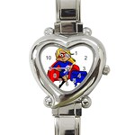 blonde super mom Heart Italian Charm Watch