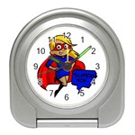 blonde super mom Travel Alarm Clock