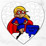 blonde super mom Jigsaw Puzzle (Heart)