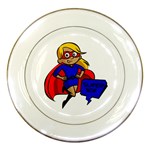 blonde super mom Porcelain Plate