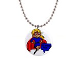 blonde super mom 1  Button Necklace